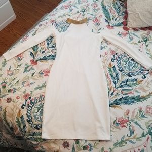 Bebe White Long Sleeve Dress